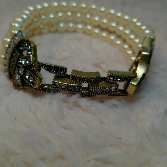 Heidi Daus Master Clasp Necklace Bracelets Interchangeable White Pearl Swarovski - Picture 8 of 12